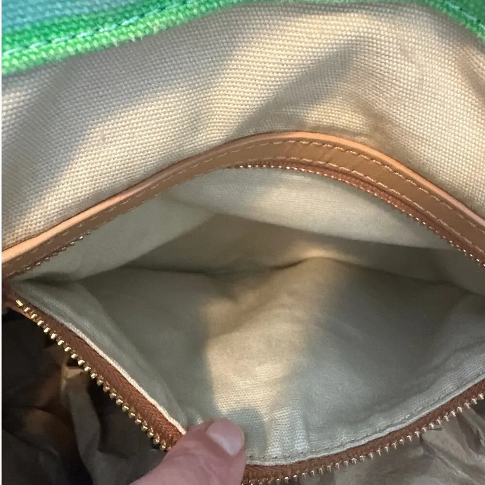 Tory Burch Stacked T Striped‎ Canvas Tote Bag